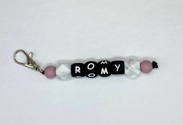 Sleutelhanger marble/oud roze - Romy