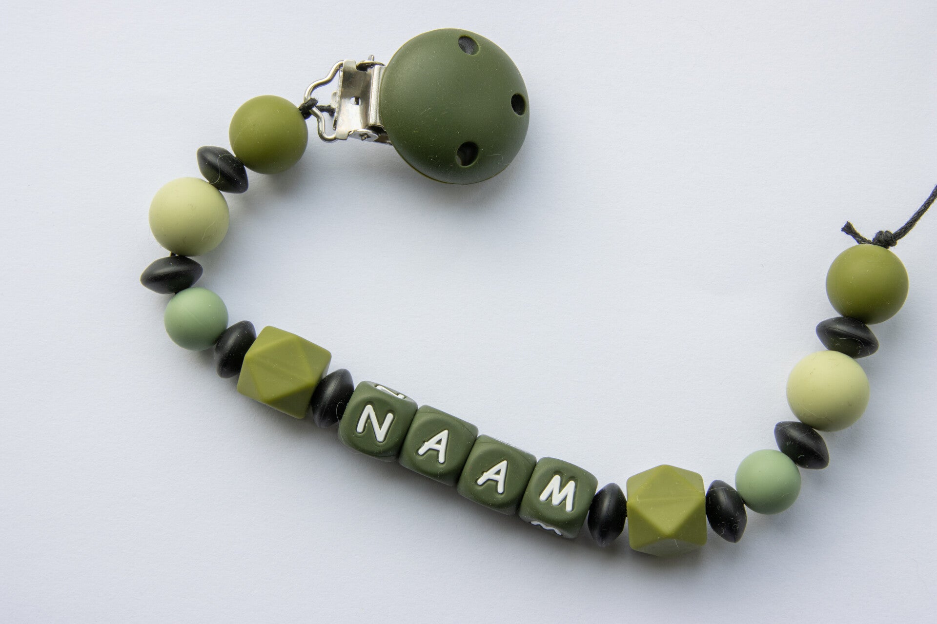 Gepersonaliseerd speenkoord - donker groen