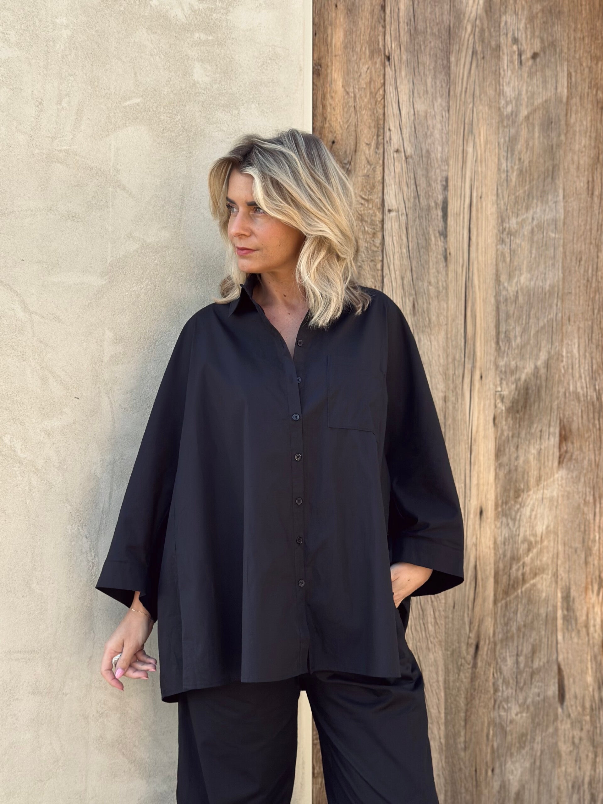 Blouse Cotton - Zwart