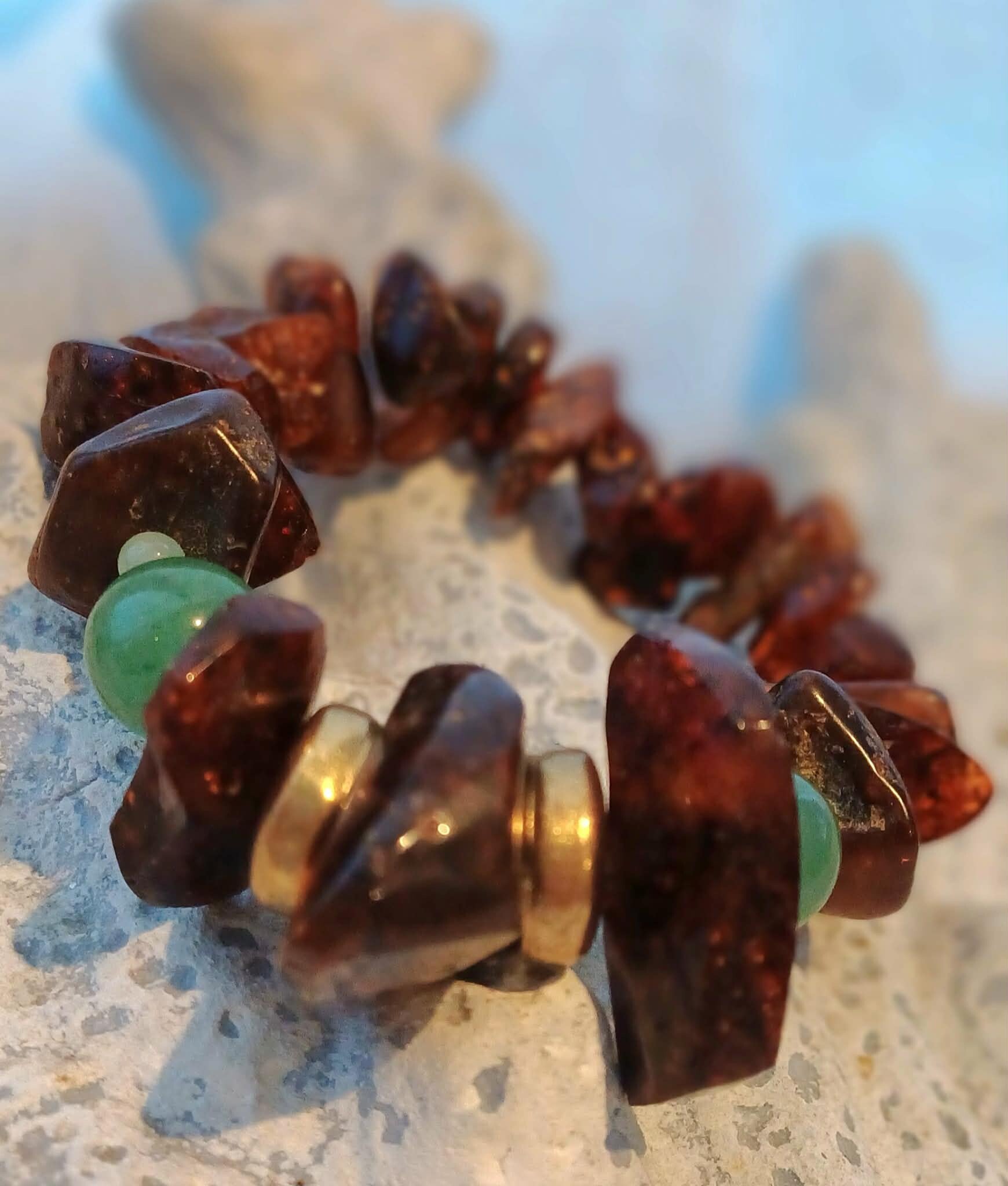 BRANSOLETKA  "BURSZTYNOWY OPTYMIZM"