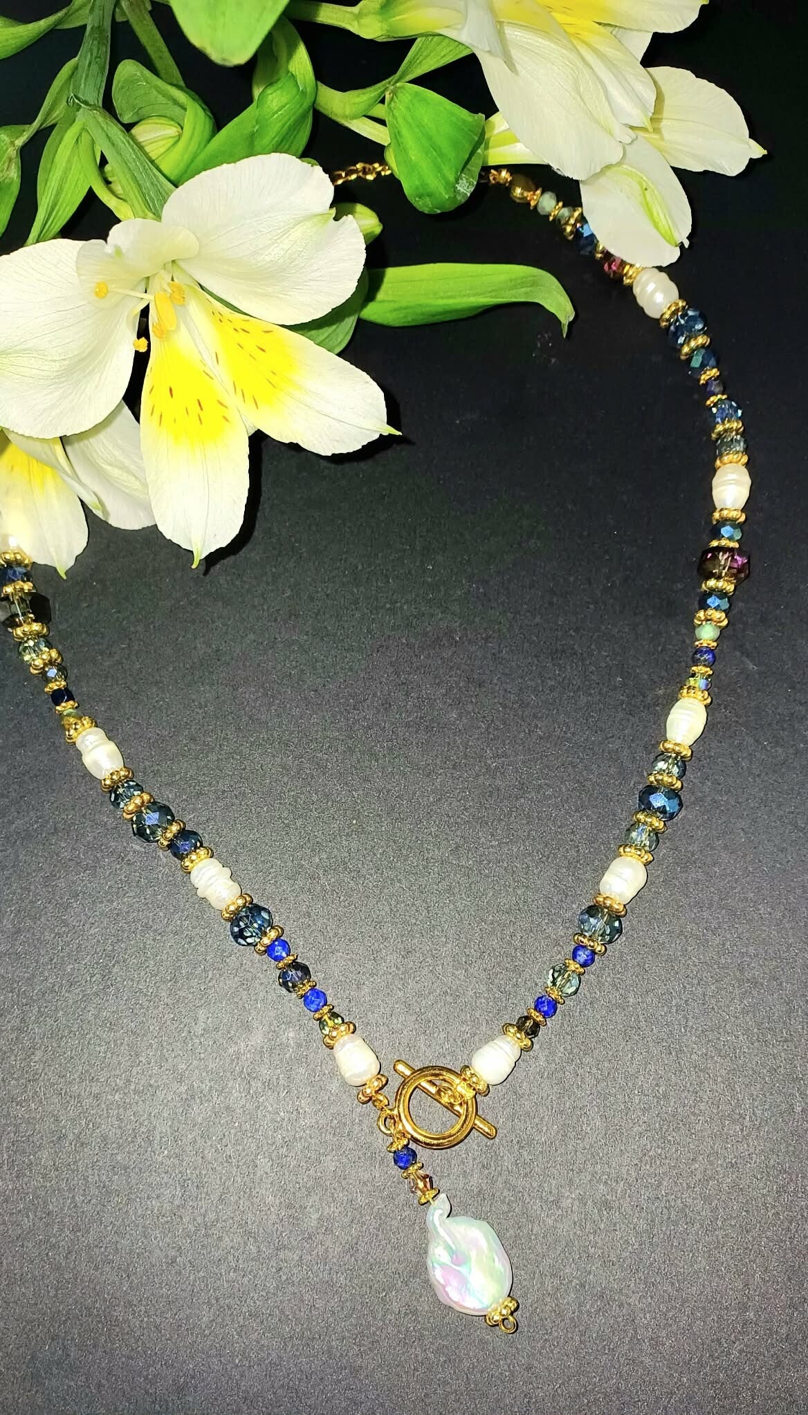 NASZYJNIK "NIEBIESKA PERŁA"