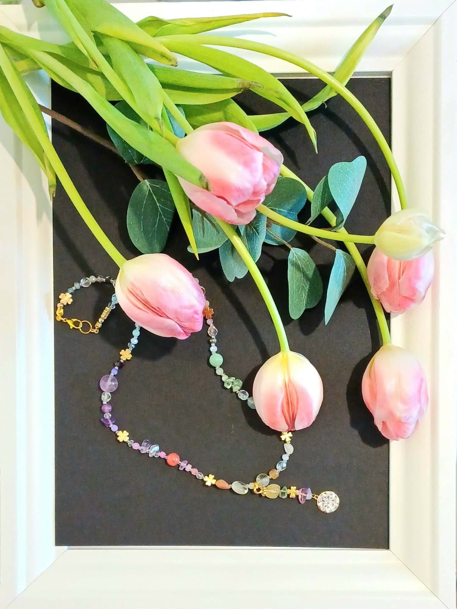 NASZYJNIK "WIOSENNA TĘCZA"