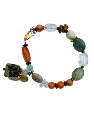 Bracelet pierres cornaline & saphir