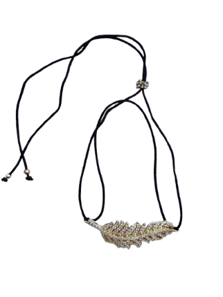 Bracelet plume strassée
