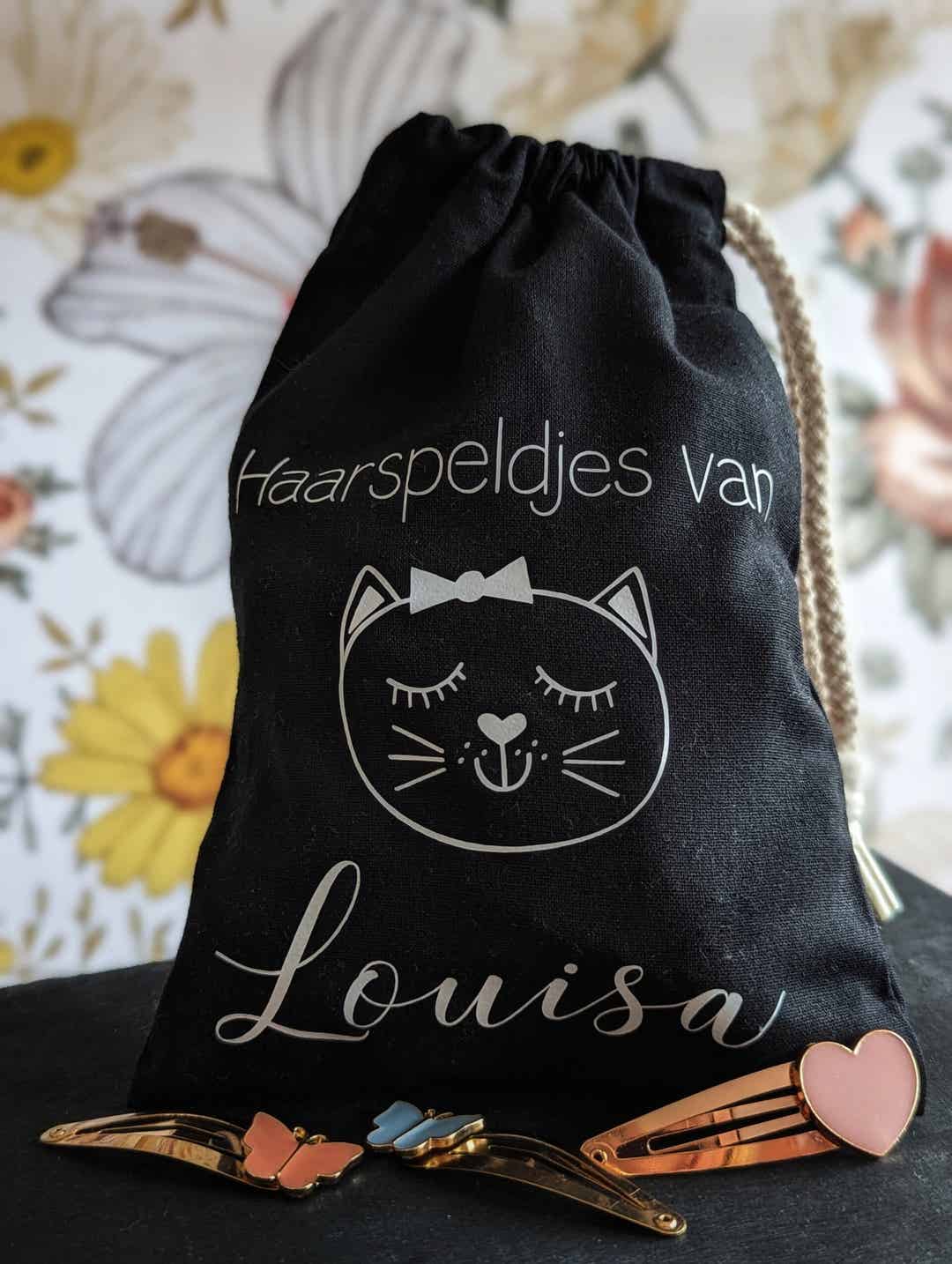 HAARSPELDJES Kat met naam