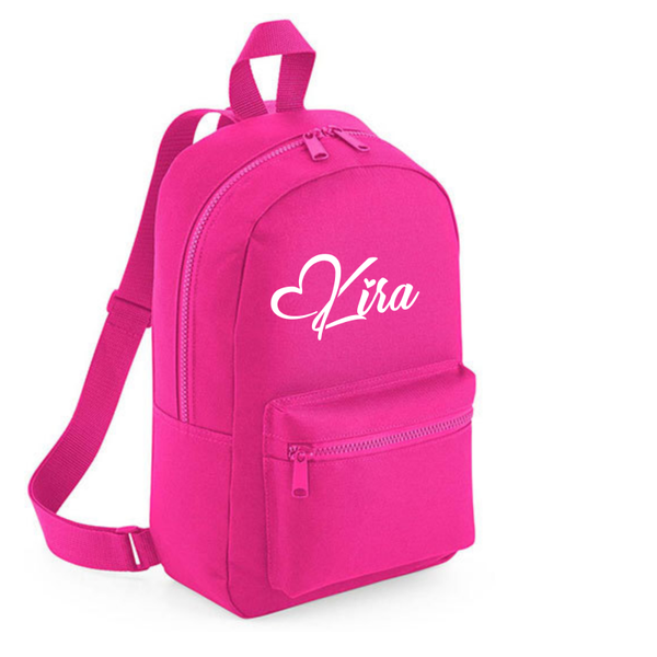 Kinder Rugzak met Naam - 9 kleuren - Hartje