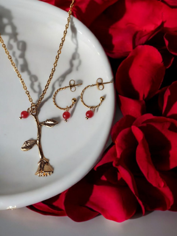 Kettingset Rose Rood