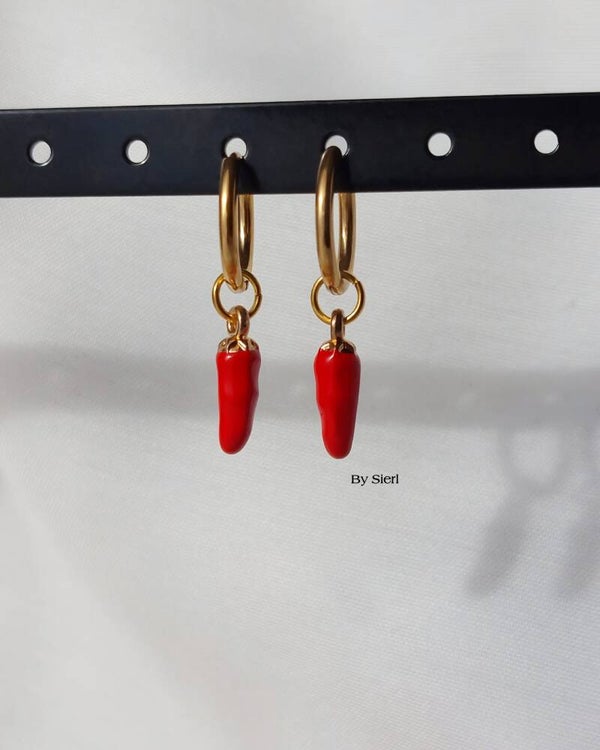 Pepper oorbellen rood