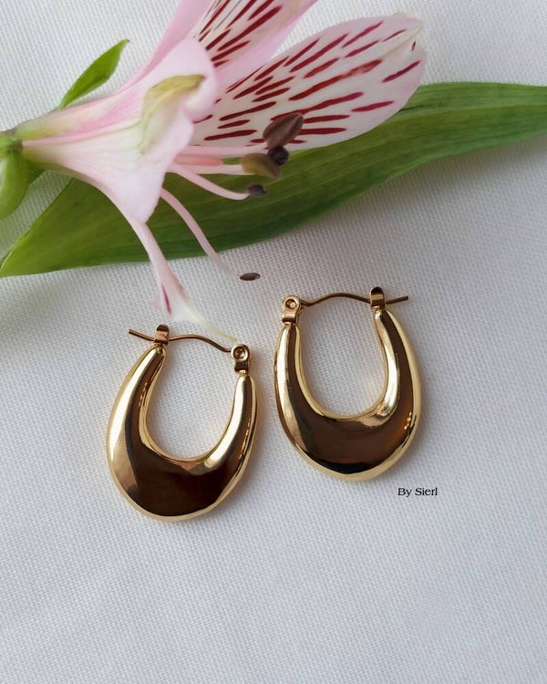 Oorbellen Hoop Ovaal goud