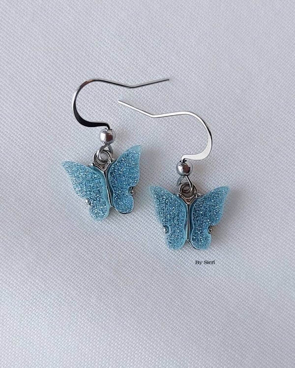 Oorbellen Sparkling Butterfly zilver