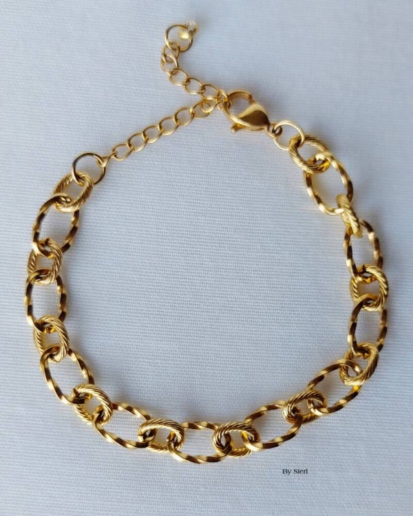 Gold schakel armband