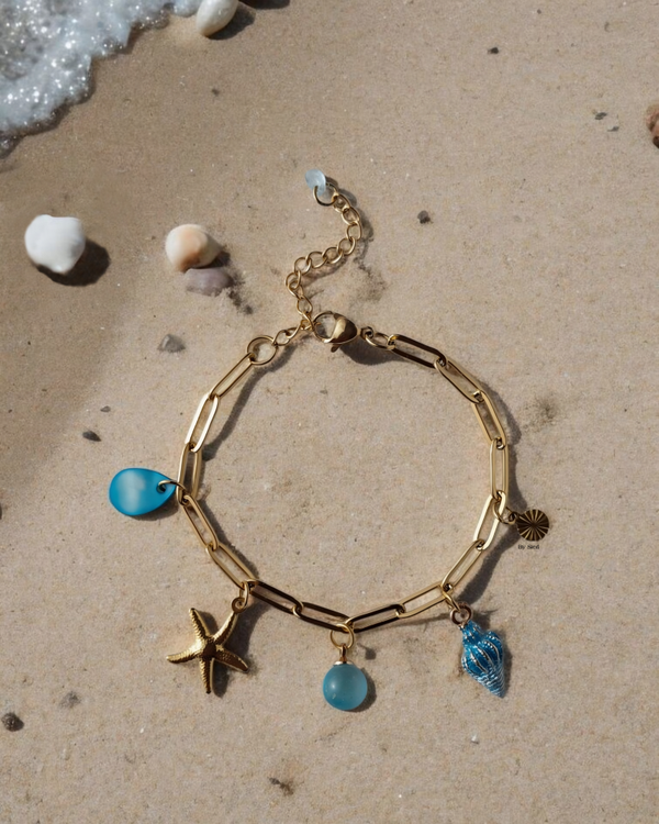 Armband Blue Shell goud