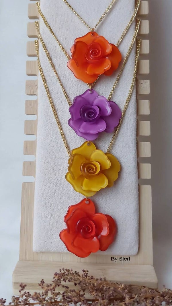 Ketting Bloem Kleurrijk 14K