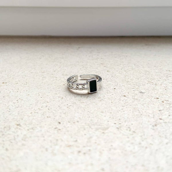 Zilver ring zwart