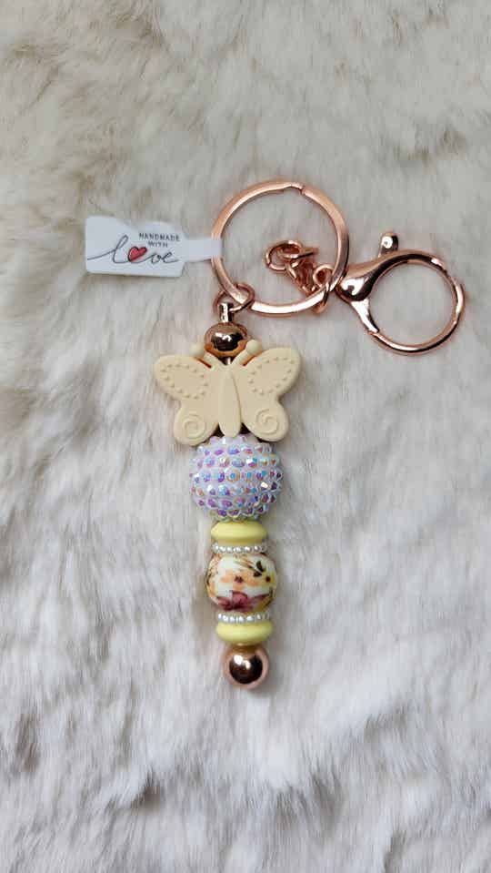 Sleutelhanger vlinder geel