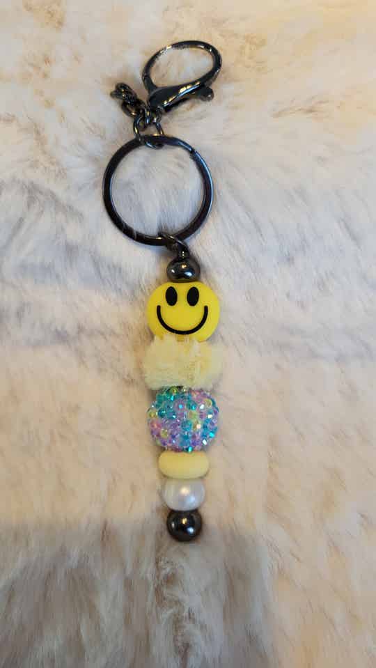 Sleutelhanger gele smiley