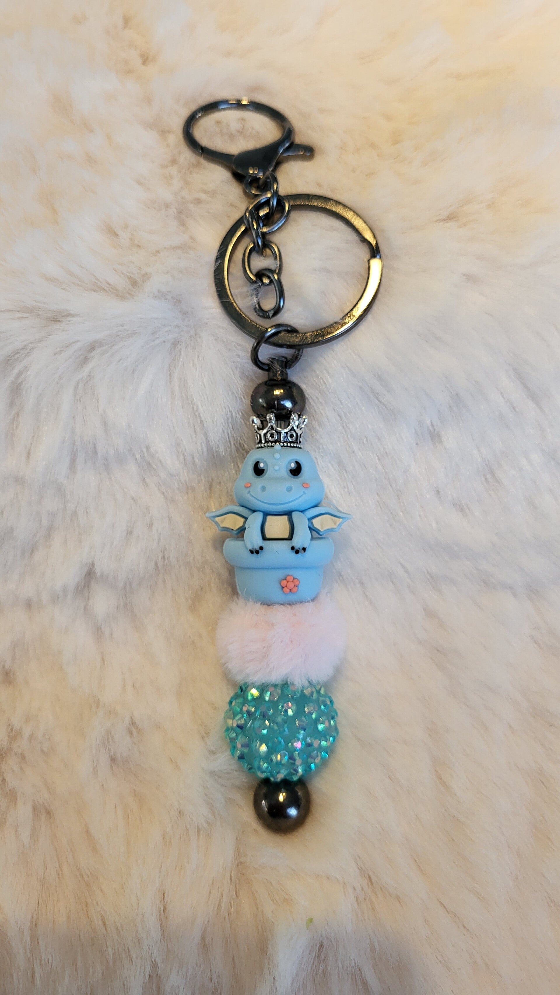 Sleutelhanger blauw draakje