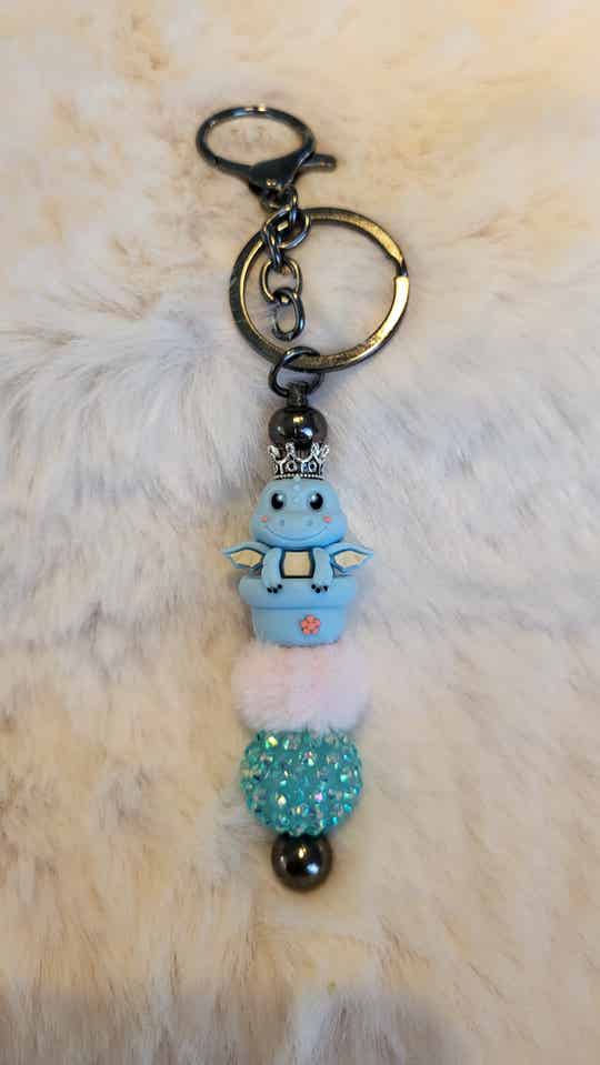 Sleutelhanger blauw draakje