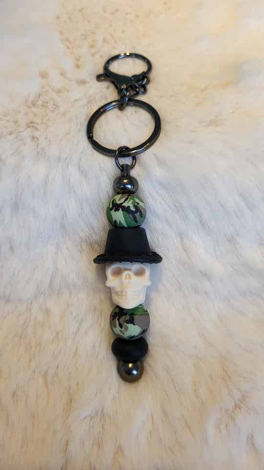 Sleutelhanger schedel met hoed