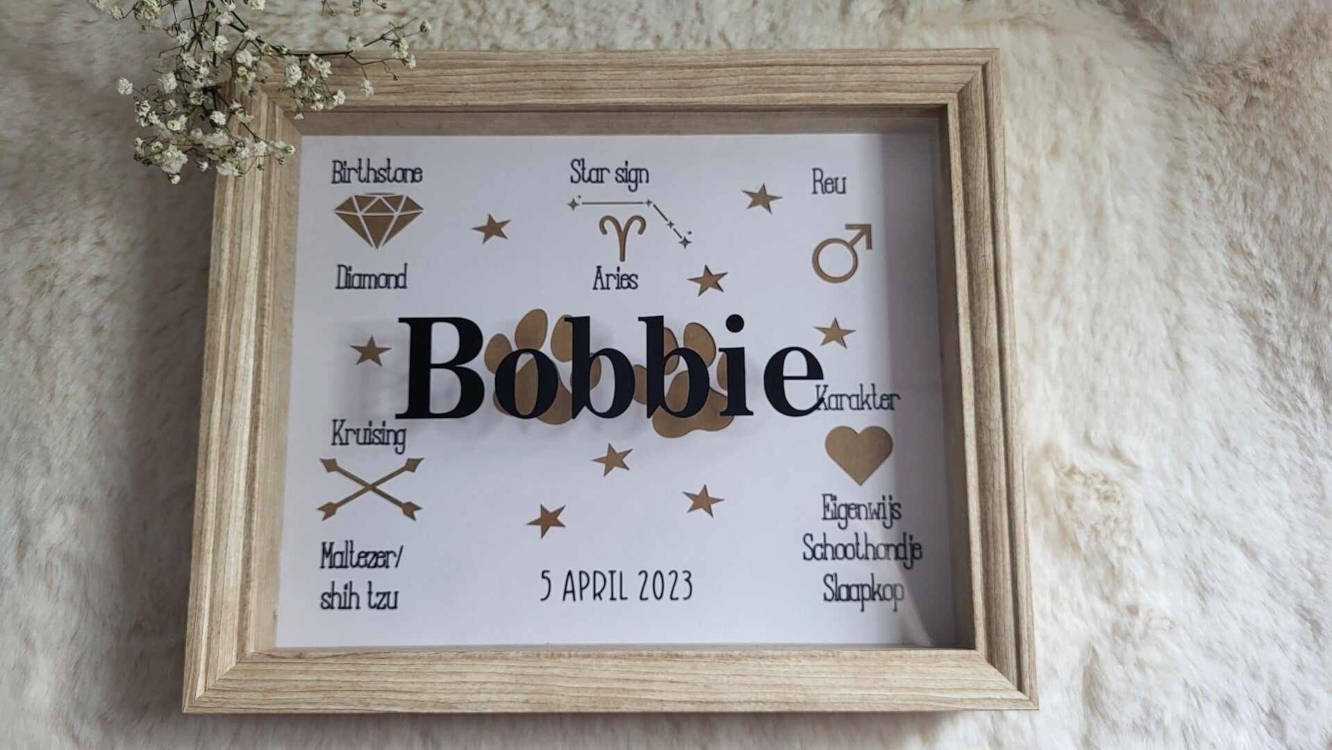 Geboortelijst huisdier 20x25 cm