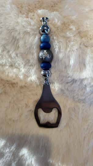 Flessenopener opa blauw