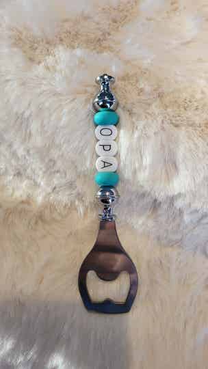 Flessenopener opa turquoise