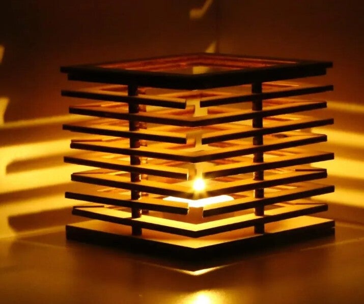 Licht in Lagen – Moderne Houten Sfeerlamp
