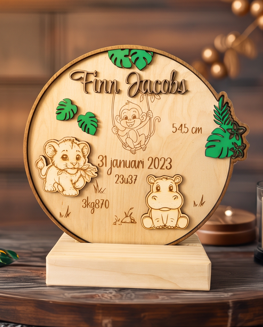 Welkom, kleintje – uniek houten geboortebord (4)