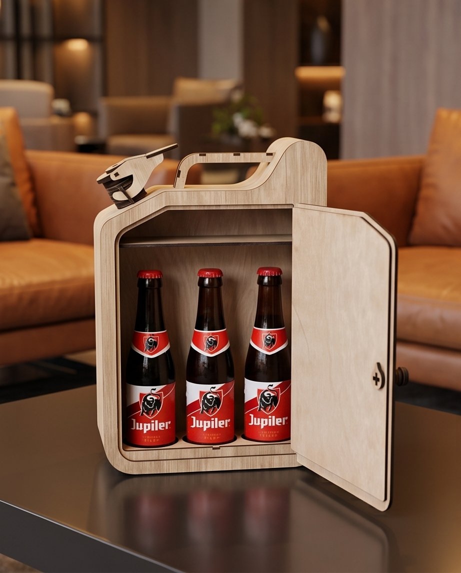 Houten jerrycan minibar