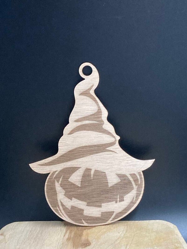 Halloween Heksenhoed & Pompoen – Houten Halloweenhanger