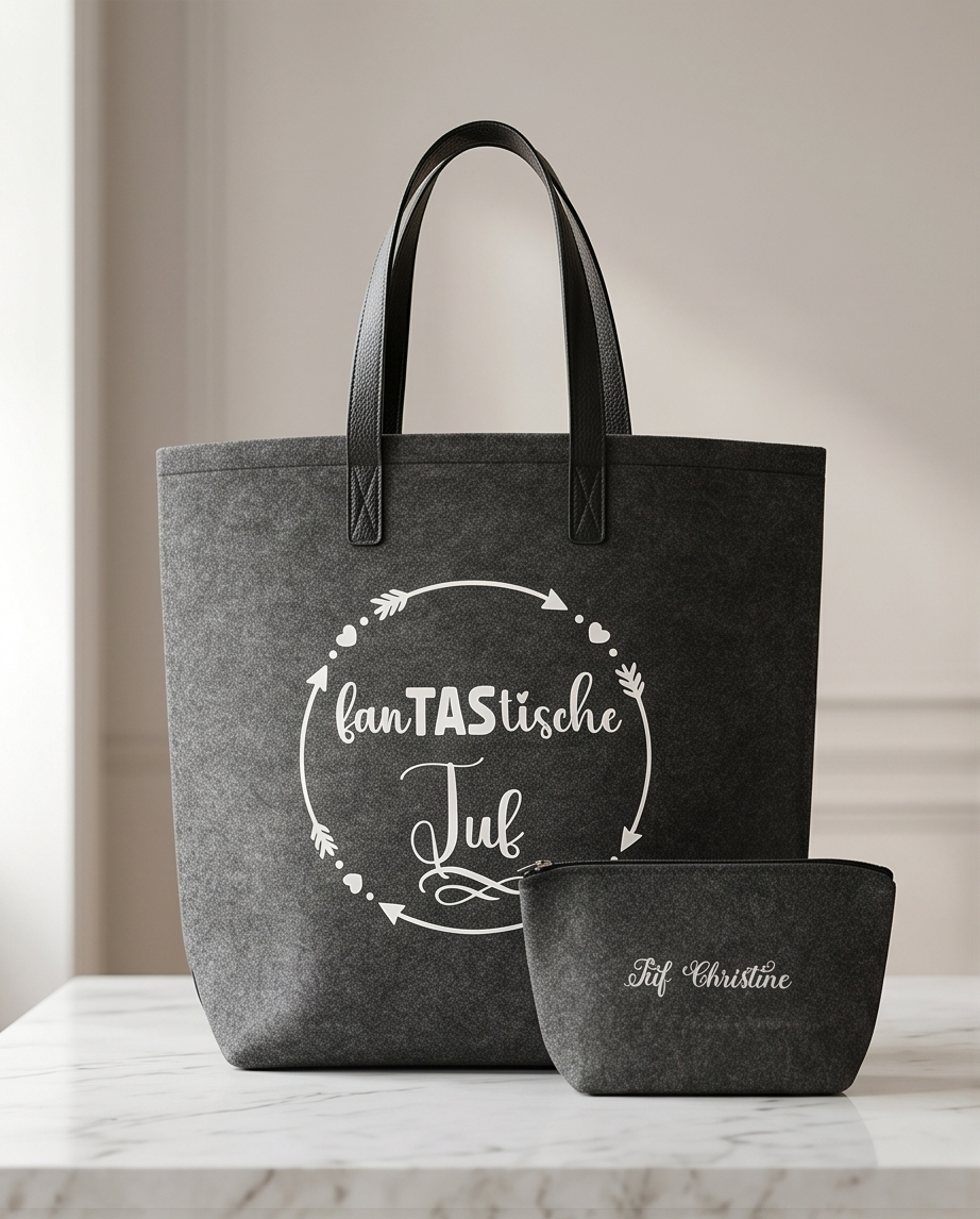 Luxe vilten tas voor Juf
