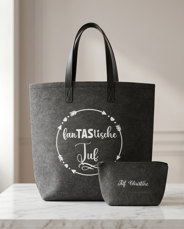 Luxe vilten tas voor Juf