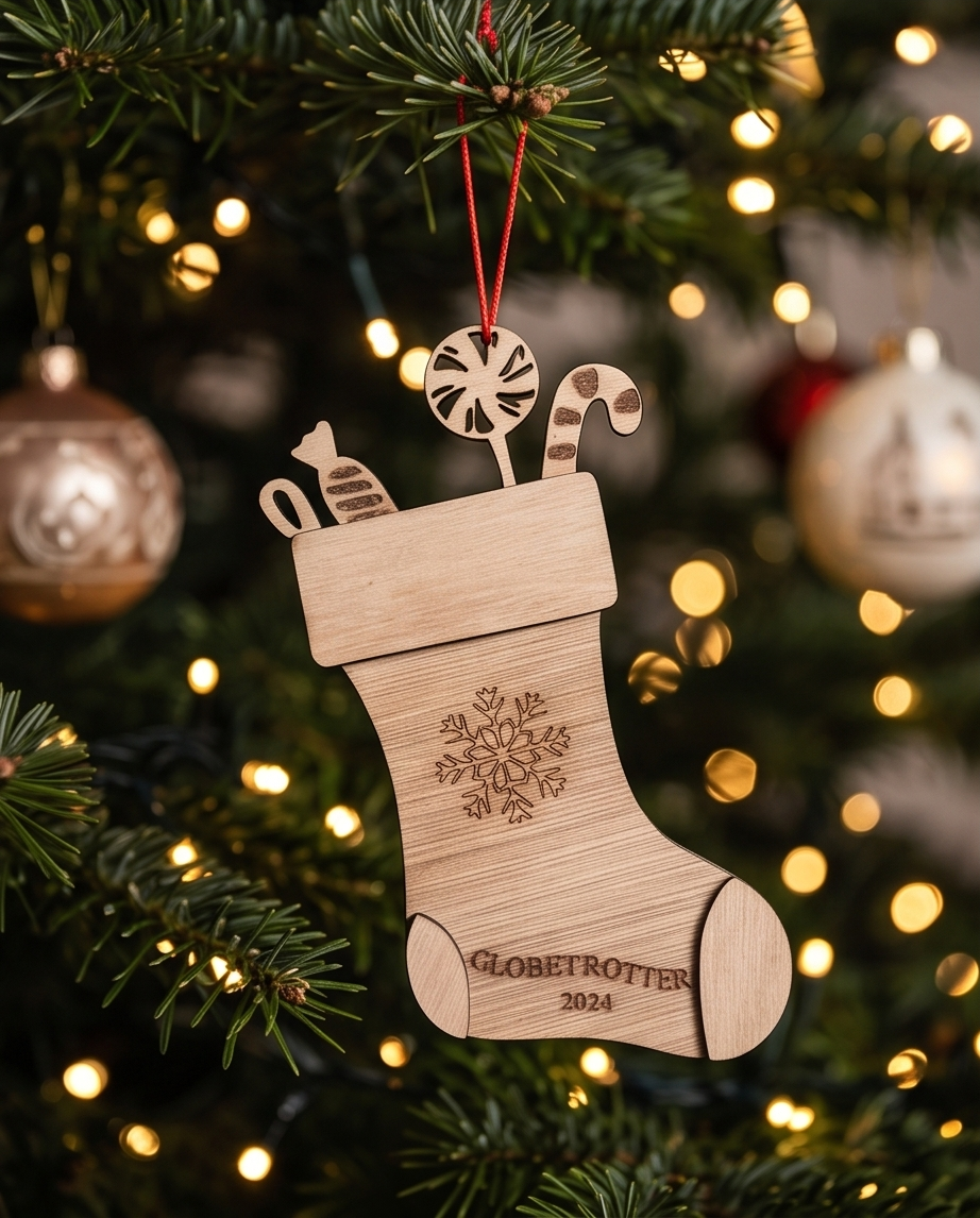Kerstsok cadeaubon houder