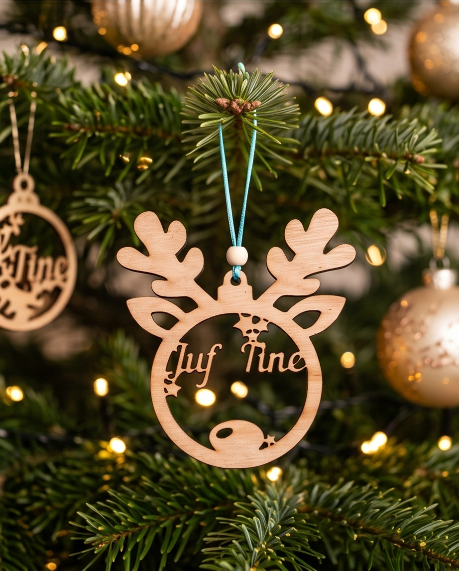 Kerstbal / ornament Rendier met naam