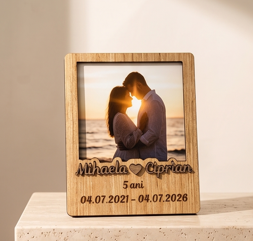 Polaroid fotokader met boodschap