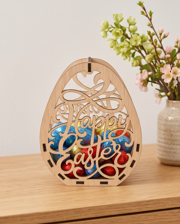 Houten paasmandje