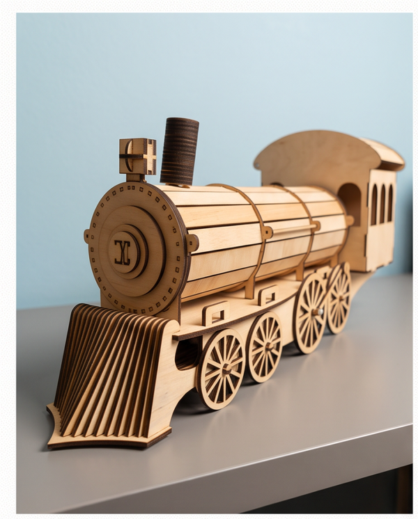 Houten trein – origineel cadeaupakket
