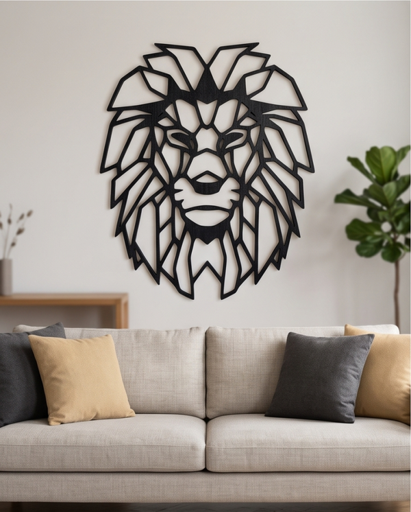 Stoere Leeuw – houten wanddecoratie