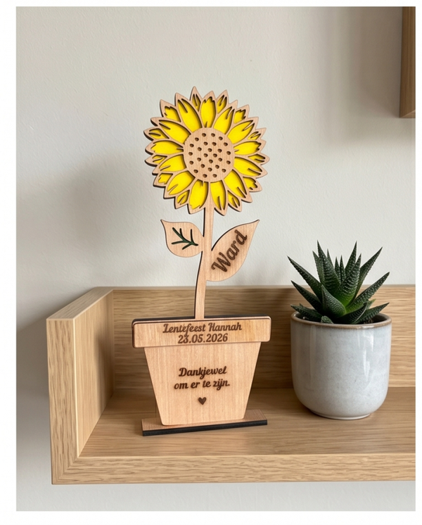 Zonnebloem met potje