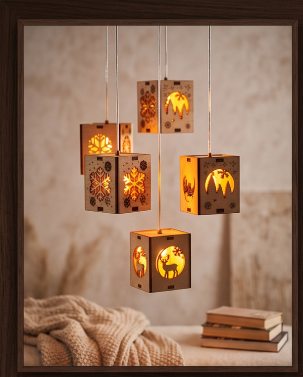 Houten kerstlichtje – mini lantaarn