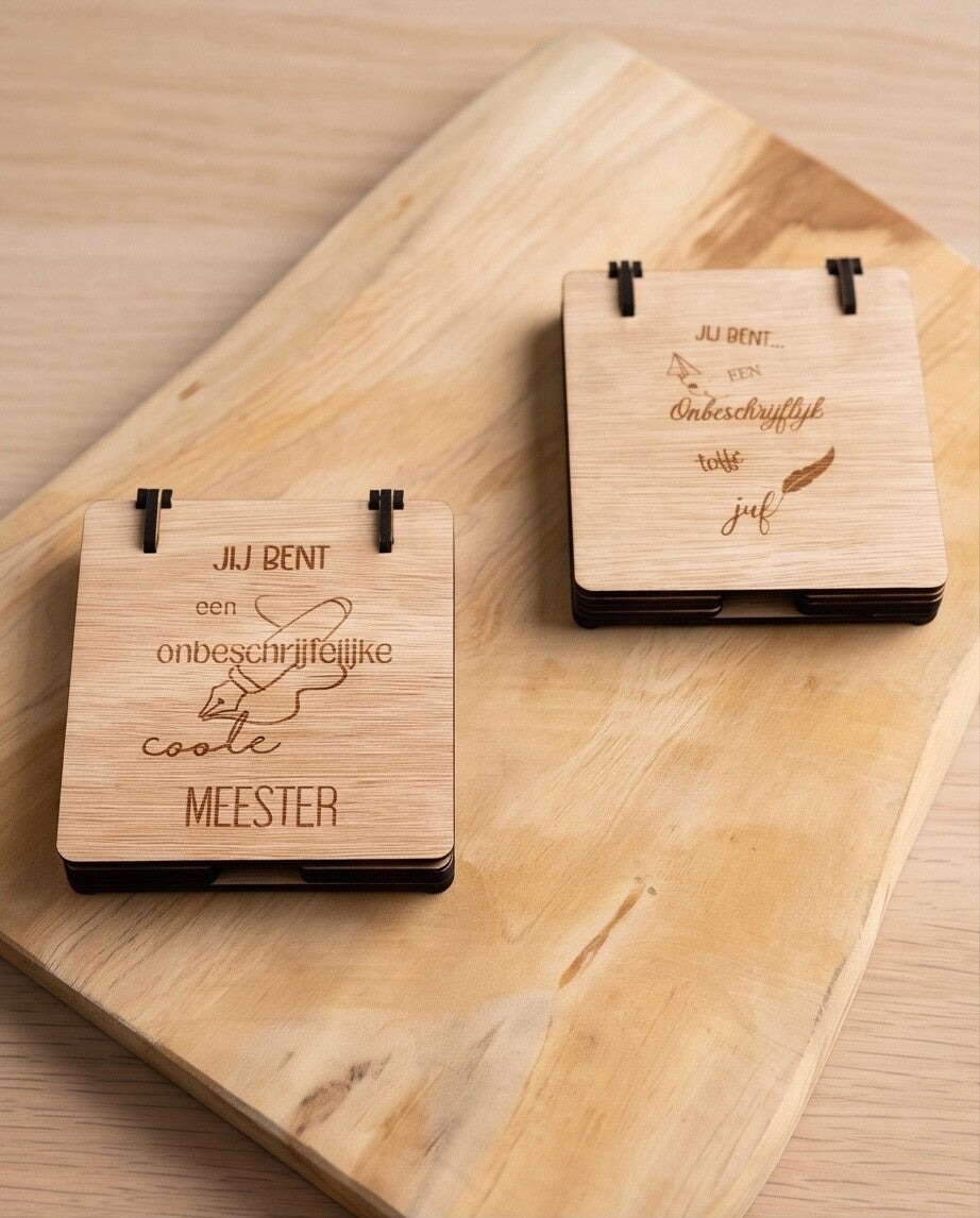 Post-it note houder met gepersonaliseerd deksel