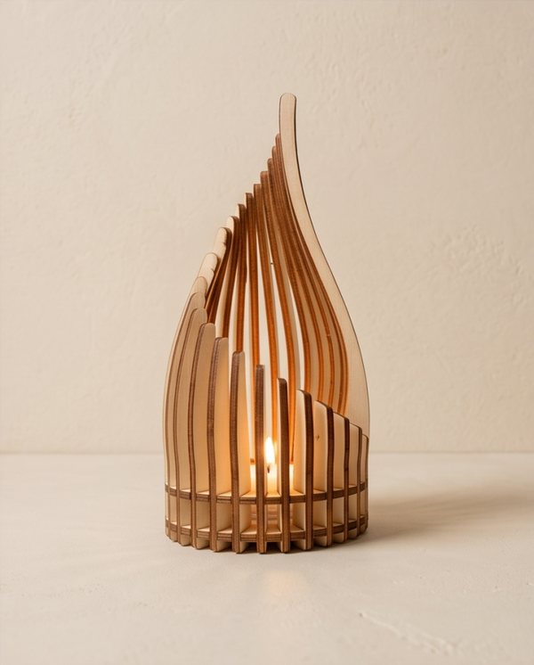 Houten Theelichthouder Kaylee – Sfeervol licht met een modern design