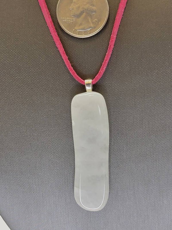 Pendant & Necklace White Jasper, Cabochon