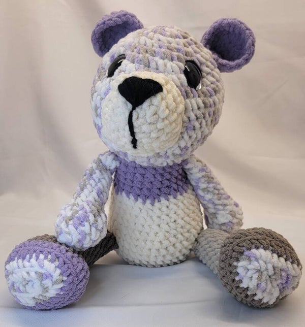 Large purple and white Teddy Bear