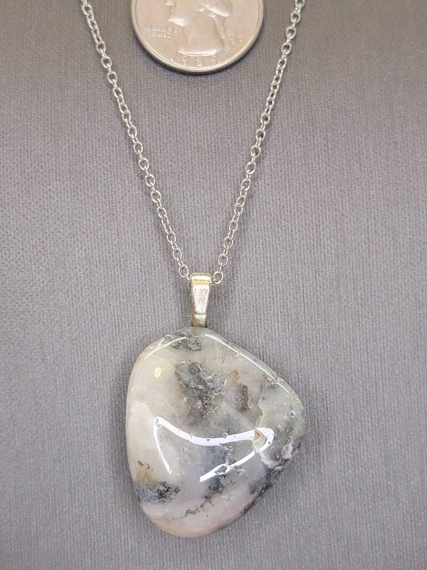 Pendant & Necklace Flint Smokey Quartz Agate