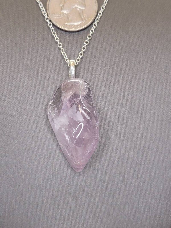 Pendant & Necklace, Amethyst Crystal