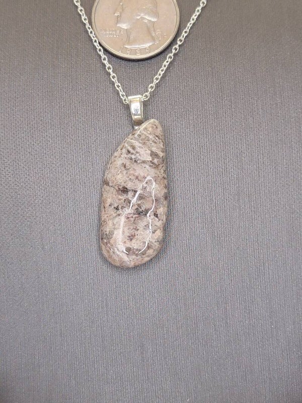 Pendant & Necklace, Rhodonite Crystal