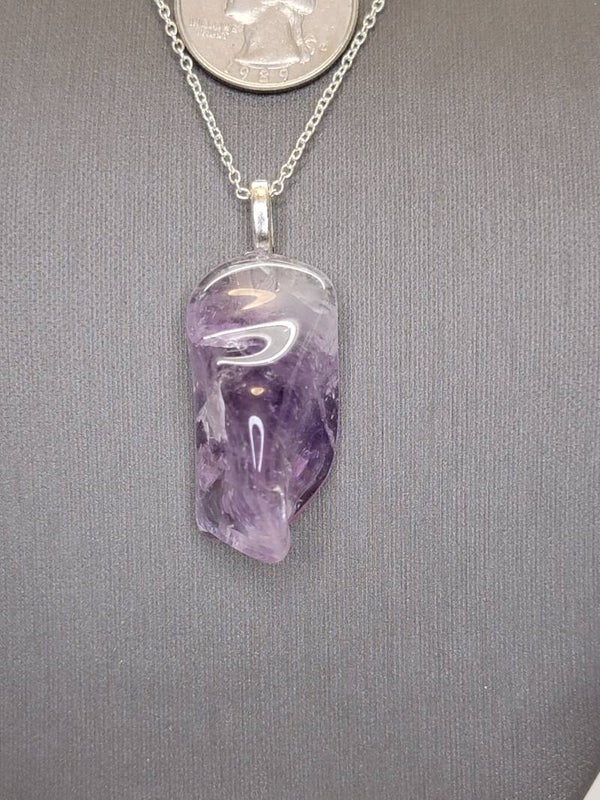 Pendant & Necklace, Amethyst Crystal
