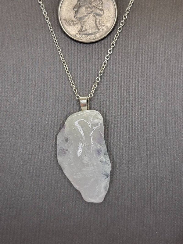 Pendant & Necklace, White Jasper