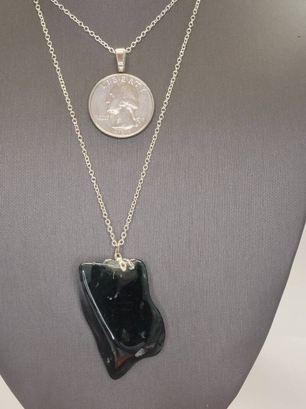 Pendant & Necklace, Moss Agate